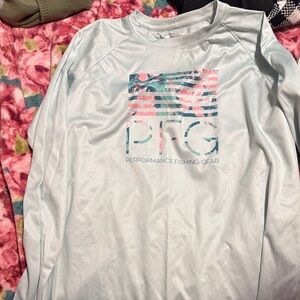 Columbia Performance Fishing Gear White Long Sleeve Graphic Tee